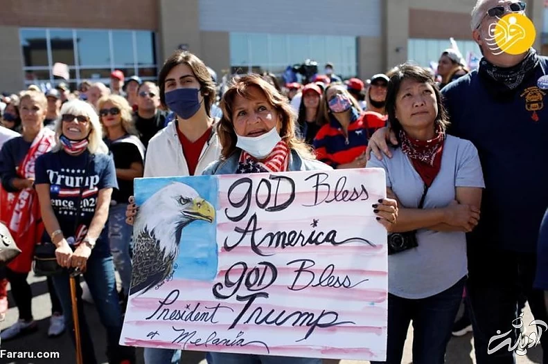 گزارش تصویری دعا برای بهبودی حال دونالد ترامپ